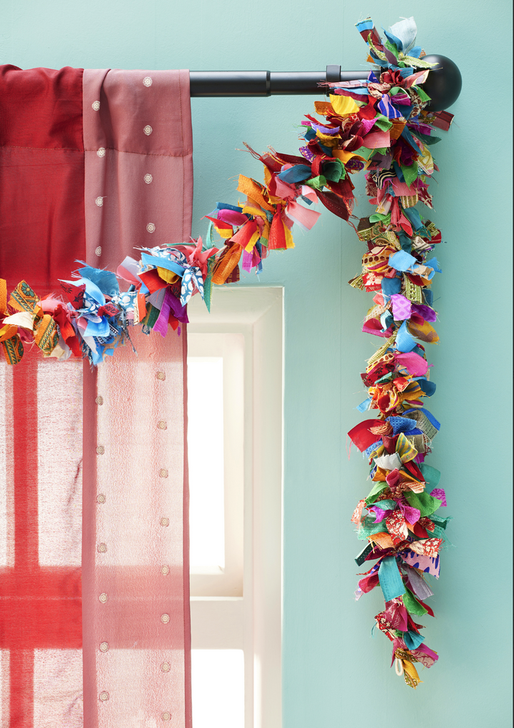 Recycled Sari Fabric Eco Tinsel/Garland - Multicoloured