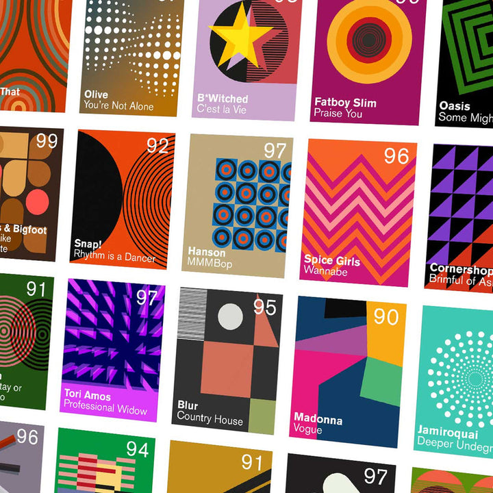 Number One Nineties - Music Poster Print