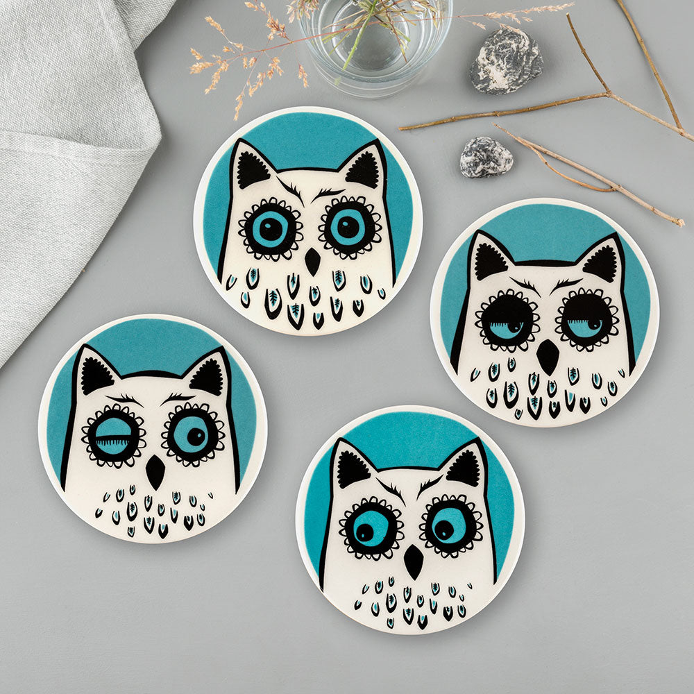 Ceramic Coasters - Owls