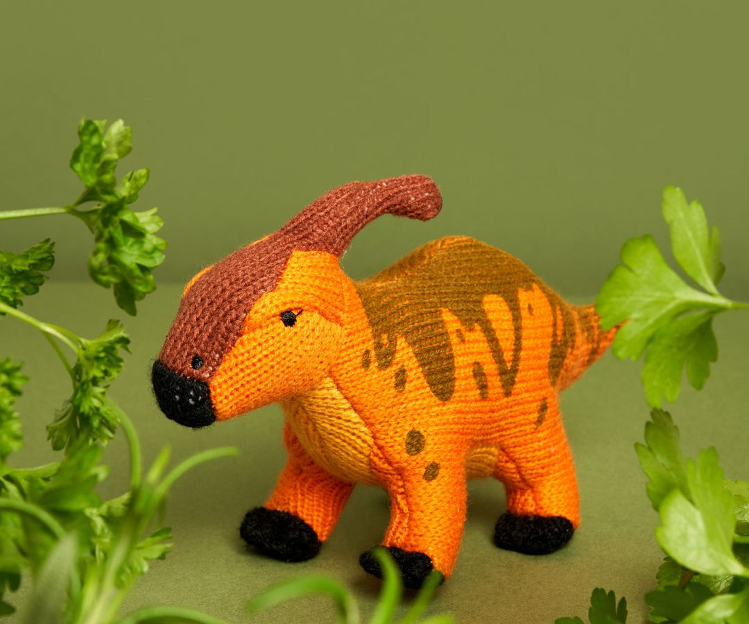 Parasaurolophus Knitted Rattle