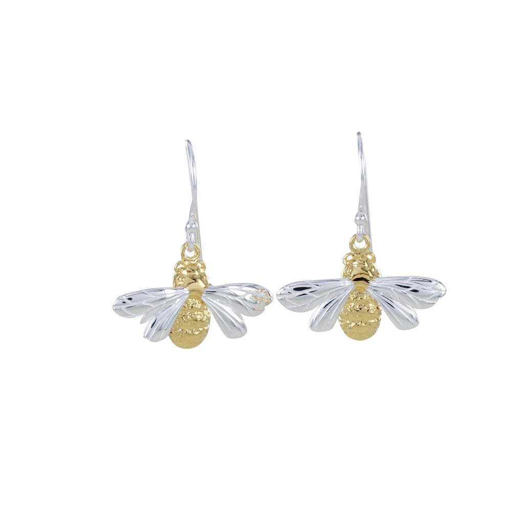 Queen Bee Sterling Silver And Gold Vermeil Drop Earrings