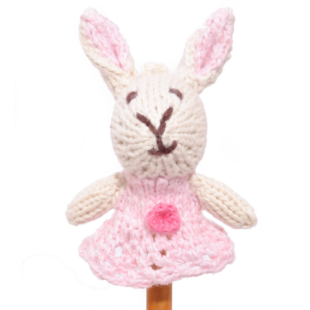 Little Finger Puppet - Pink Dress Rabbit