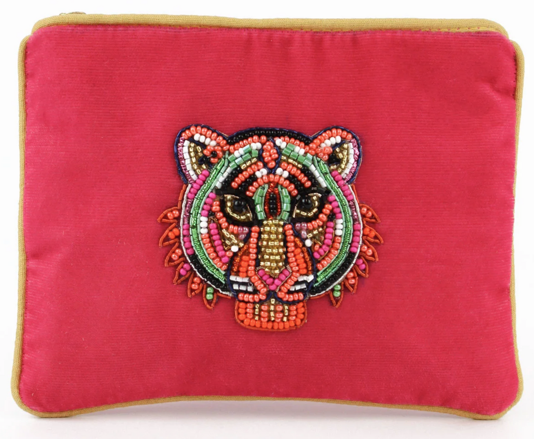 Rainbow Tiger Beaded Coin Purse