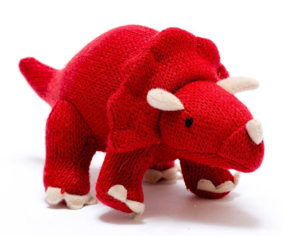 Triceratops Baby Rattle - Red