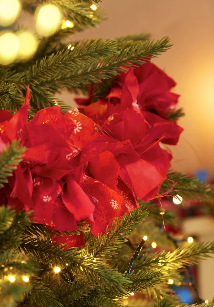 Recycled Fabric Eco Tinsel/Garland - Red