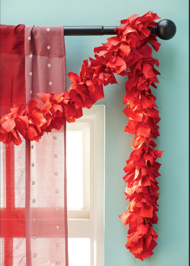 Recycled Fabric Eco Tinsel/Garland - Red