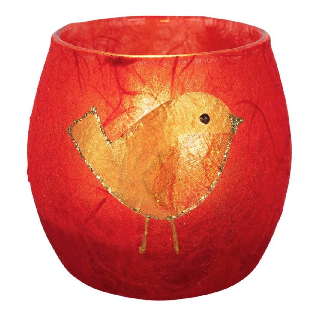 Robin Glowpot T-Light Holder - Red