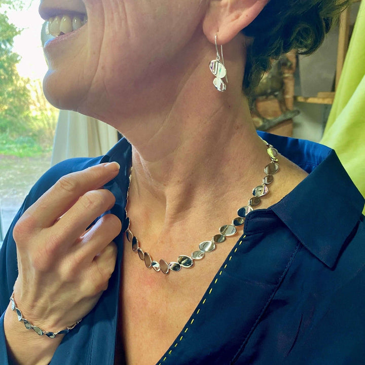 Shiny Nugget Sterling Silver Earrings