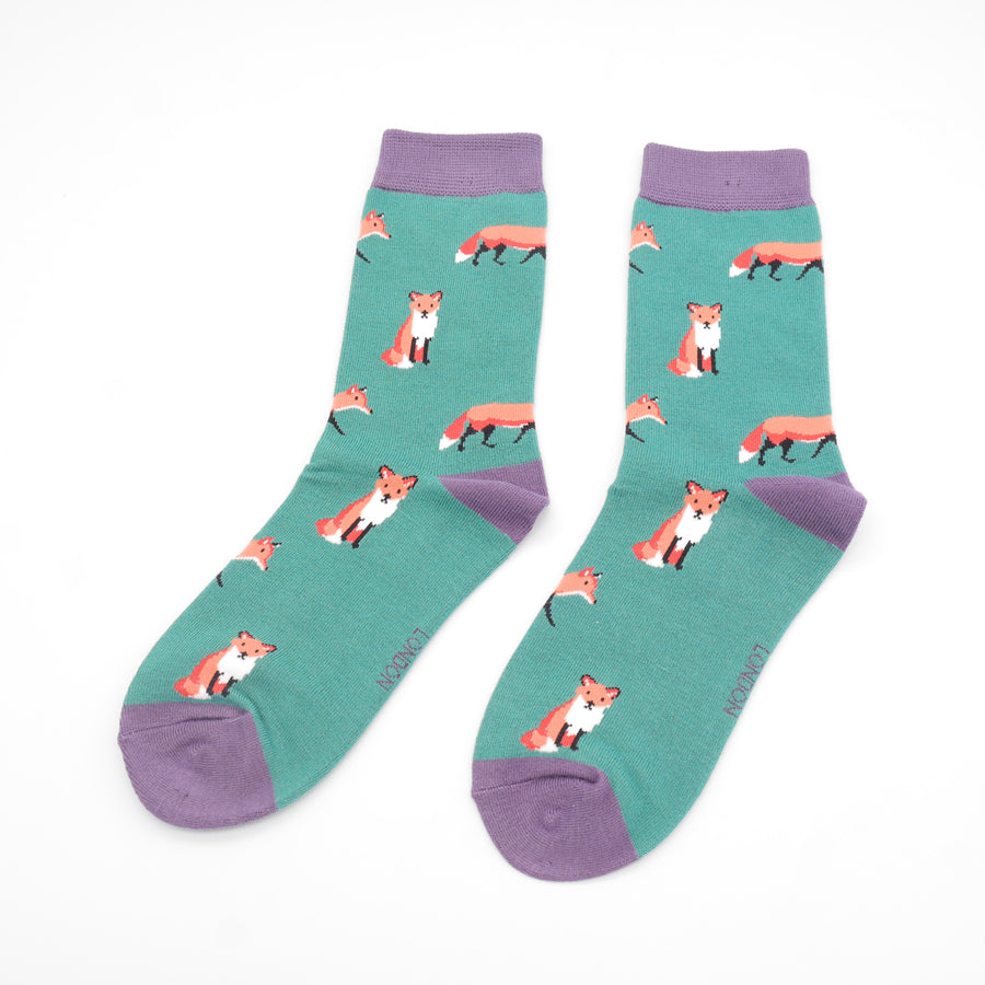 Ladies Bamboo Socks - Foxes