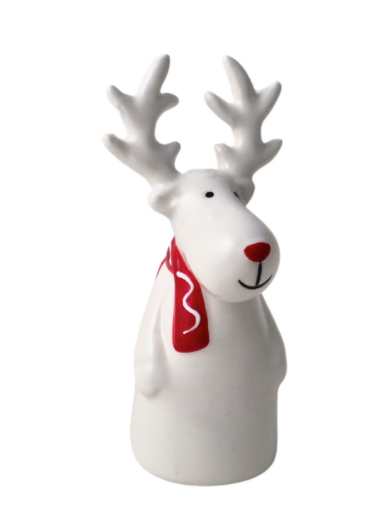 White Deer With Red Nose And Scarf