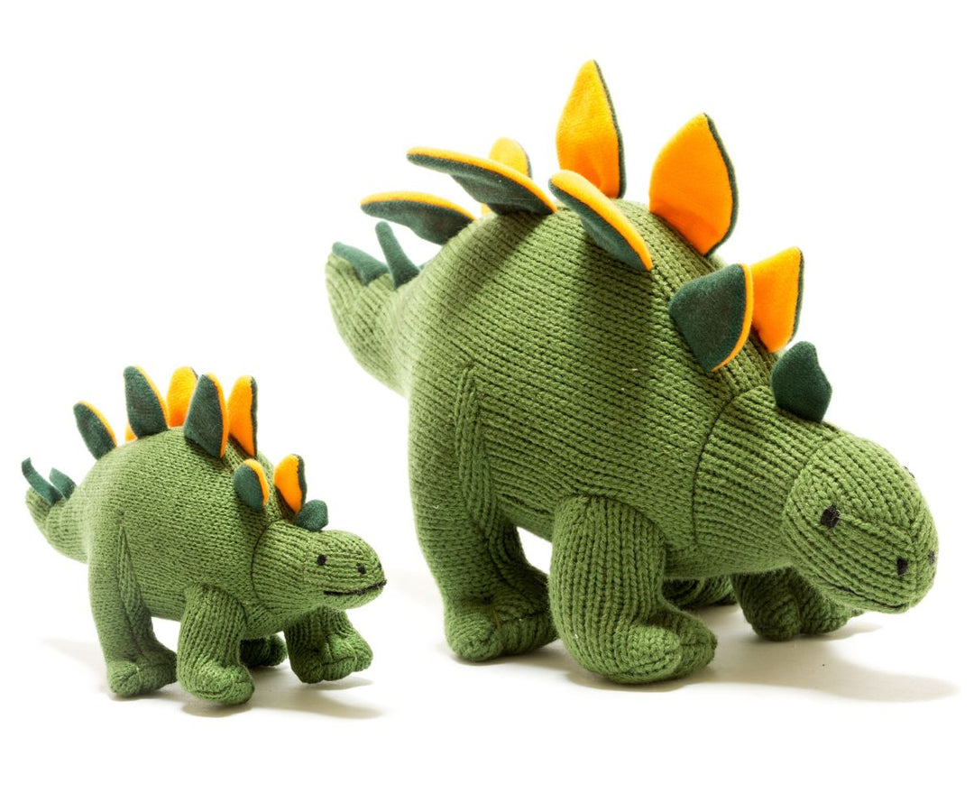 Stegosaurus Baby Rattle - Green/Orange