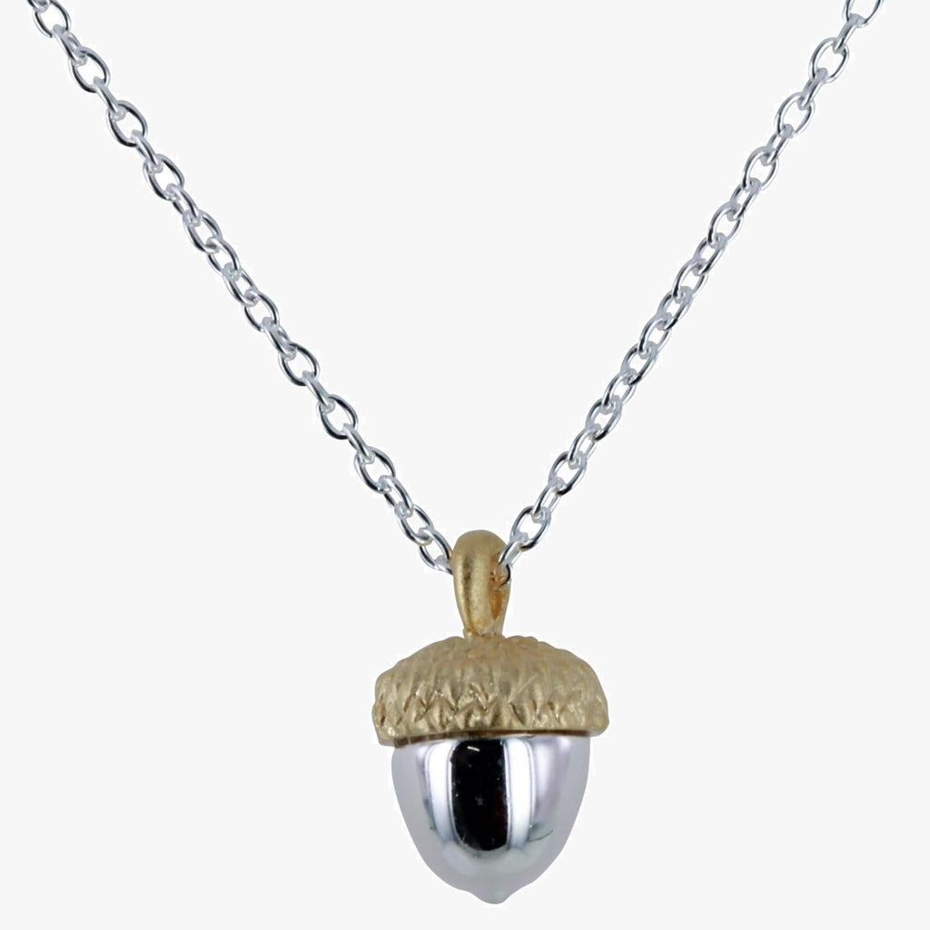 Acorn 18ct Gold Plated Sterling Silver Pendant Necklace