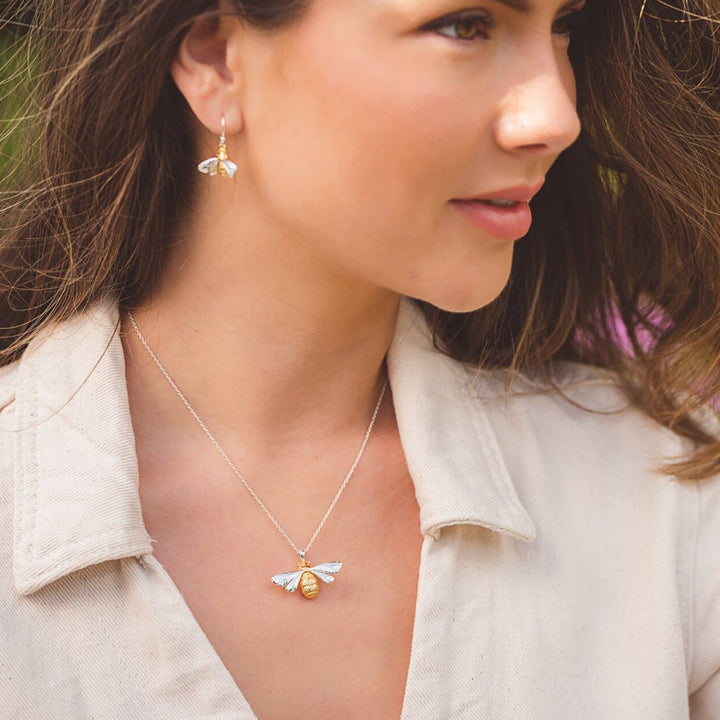 Queen Bee Sterling Silver And Gold Vermeil Necklace