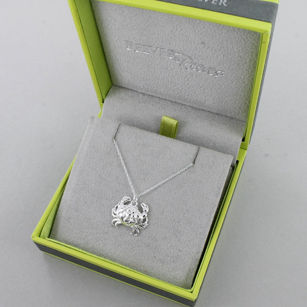 Crab Necklace In Sterling Silver