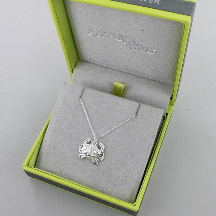 Crab Necklace In Sterling Silver