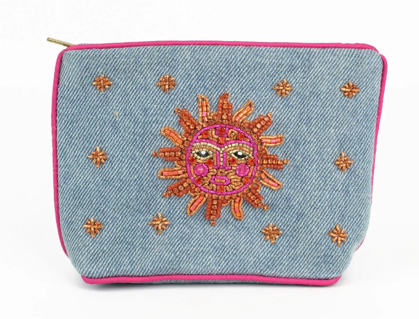 Sun Face Beaded Purse