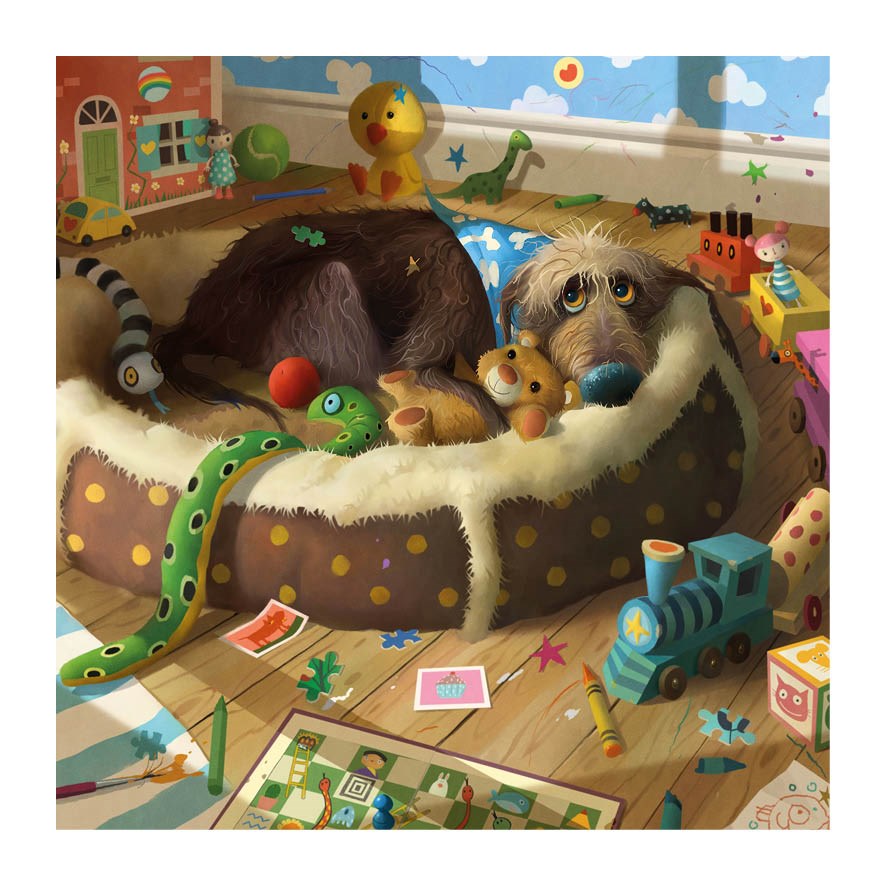 Toby In Dog Bed