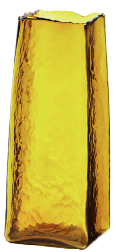 Ochre Yellow Iduna Glass Vase 25cm