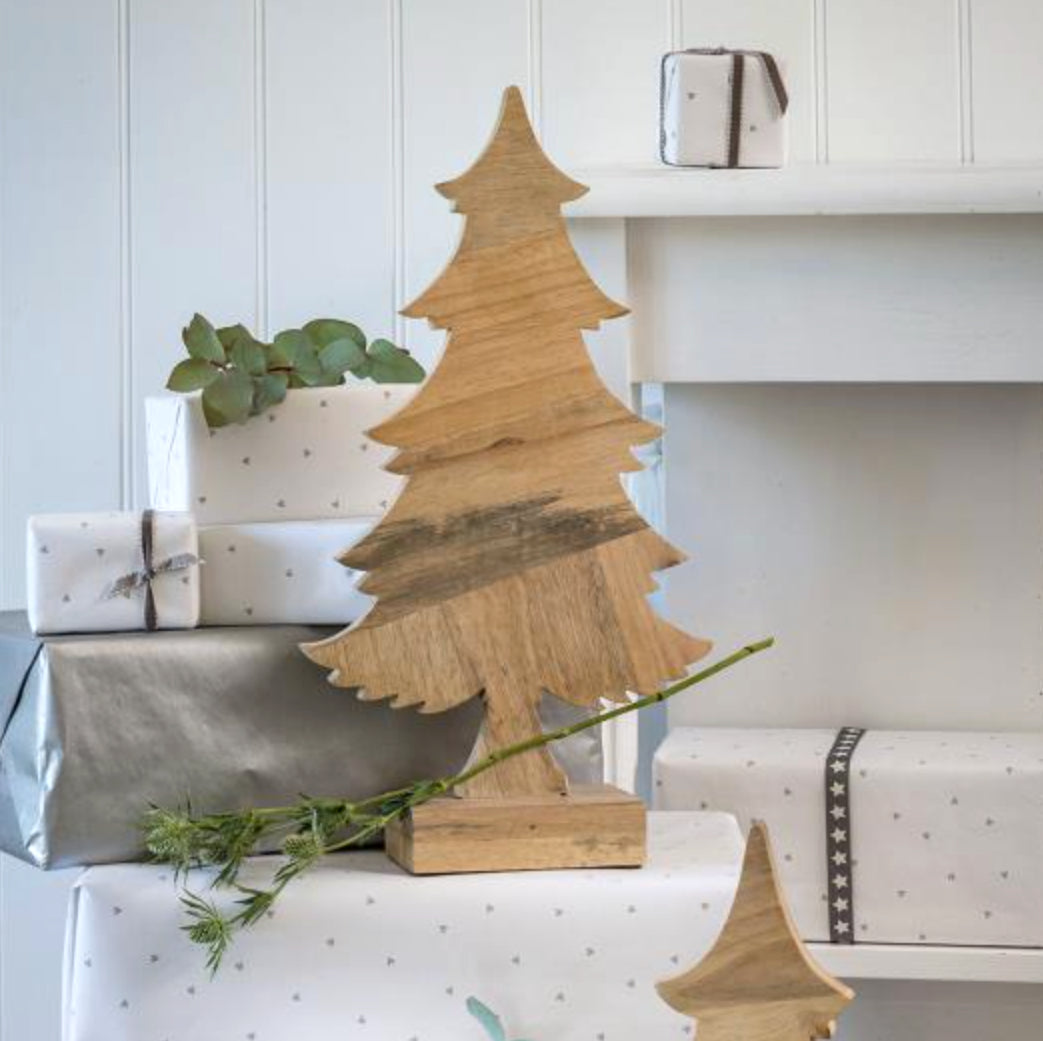 Solid Wooden Christmas Tree Decoration - Small