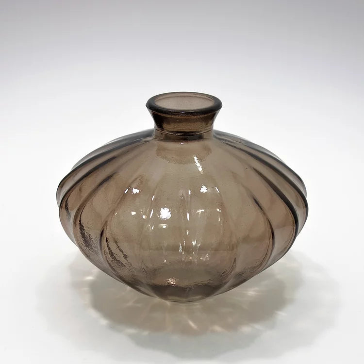 Smoke brown Fluted Ellipse Vase