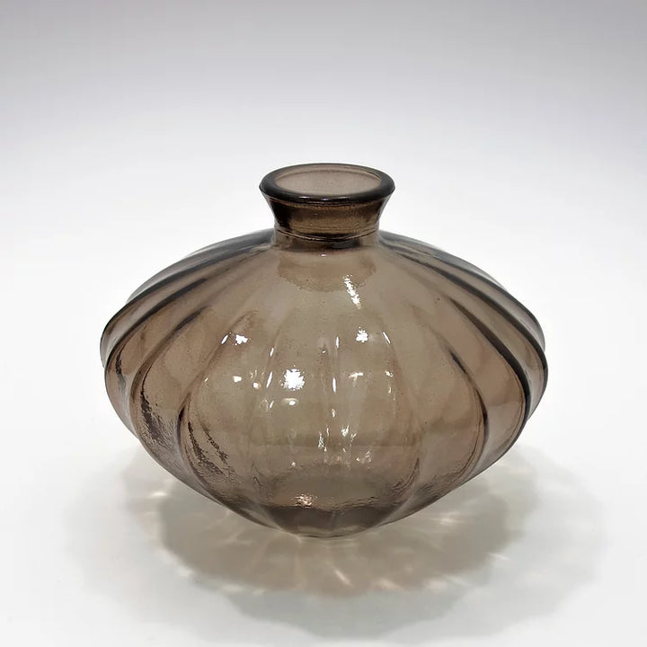 Smoke brown Fluted Ellipse Vase