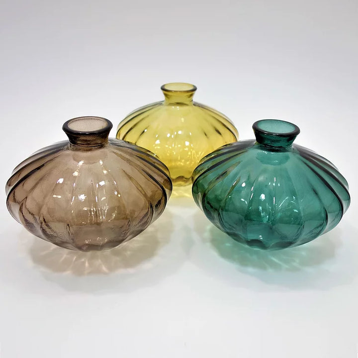 Smoke brown Fluted Ellipse Vase