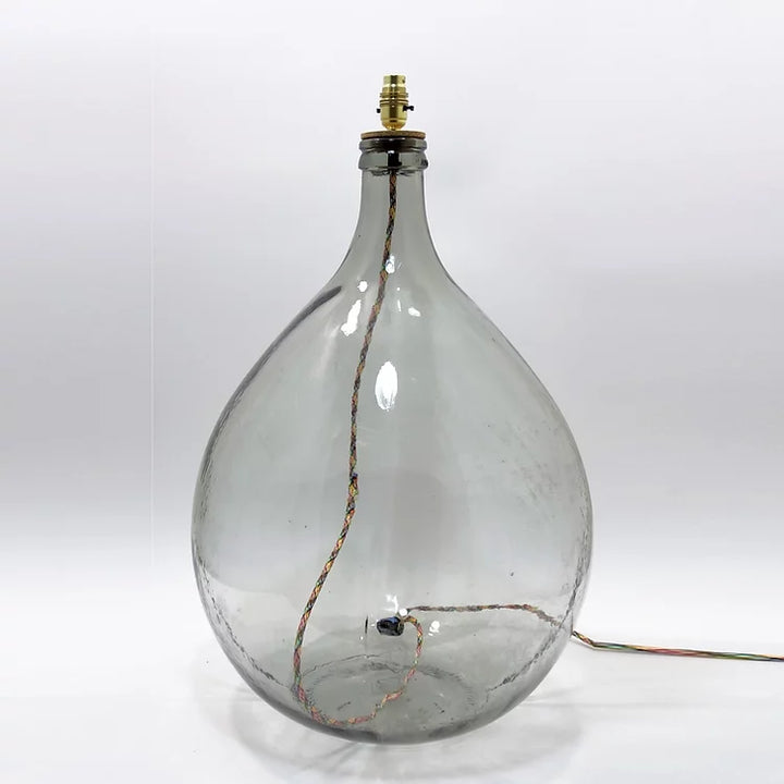 Carboy Glass Lamp in Soft Grey with Multi Flex