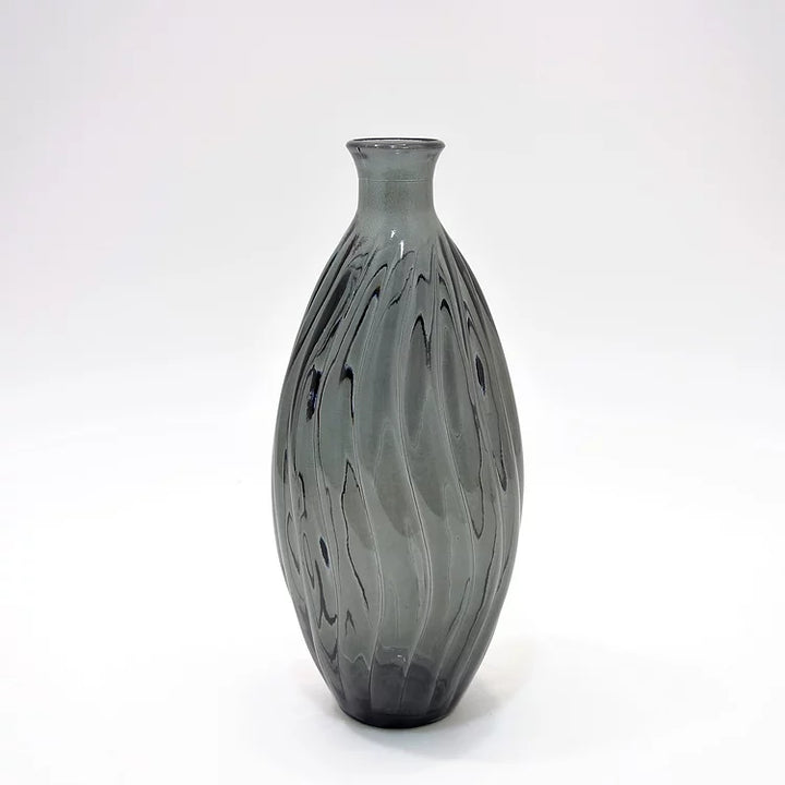 Tall Spiral Vase - Recycled Glass