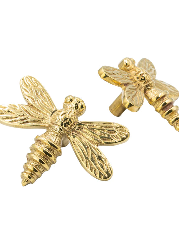 Dragonfly Drawer Knob - Brass Finish