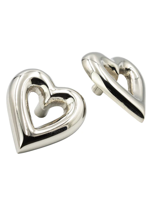 Heart Drawer Knob - Nickel Finish