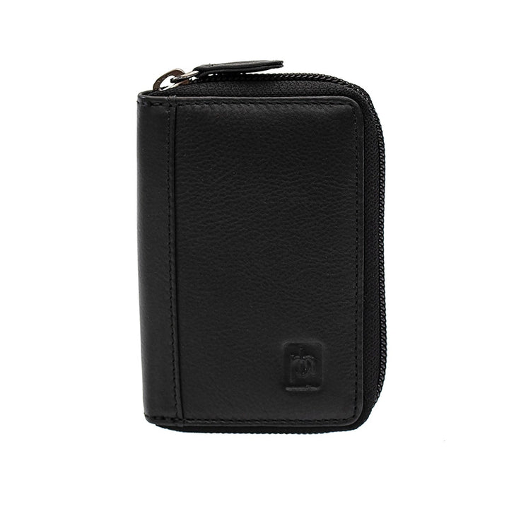 Concertina Leather Credit Card Wallet - Black