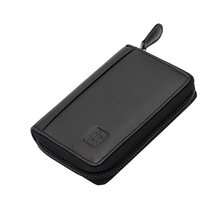 Concertina Leather Credit Card Wallet - Black