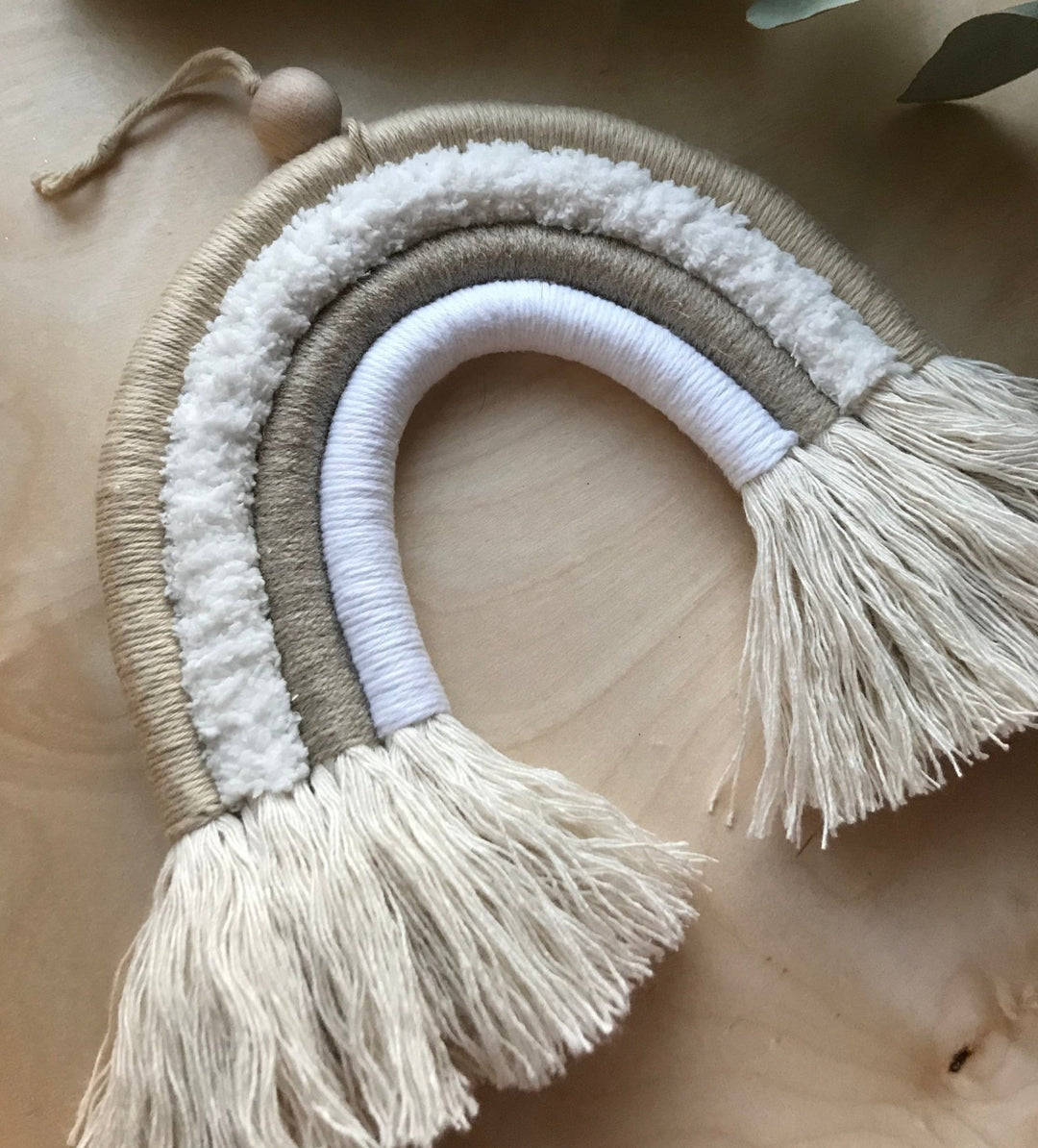Small Beige and White Rainbow Wall Hanging