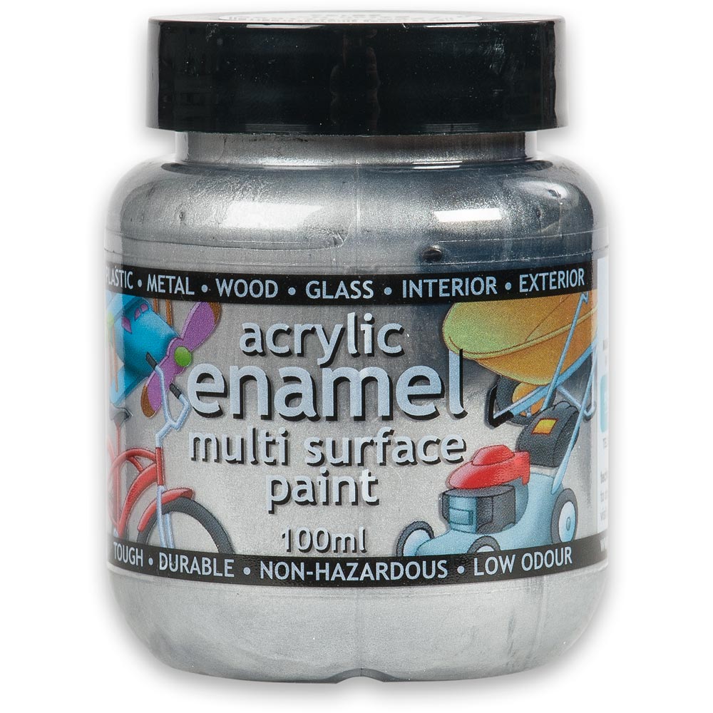 100ml Acrylic Enamel Paint - Silver