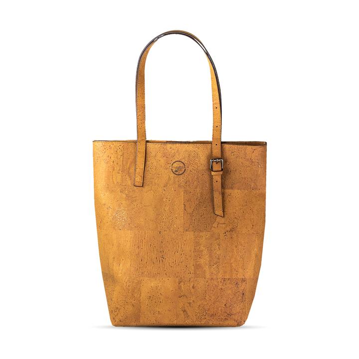 Vegan Cork Leather Tote Bag - Amadora Tan