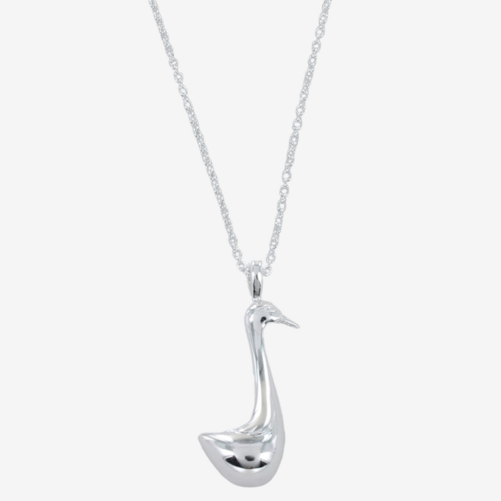 Runner Duck Sterling Silver Necklace