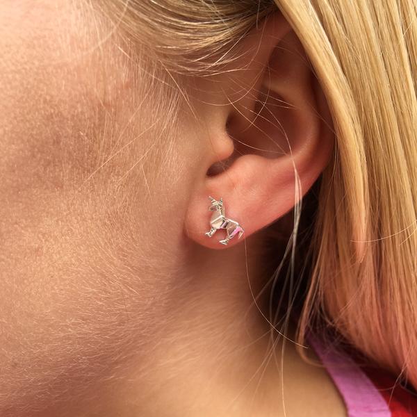 Origami Unicorn Earrings