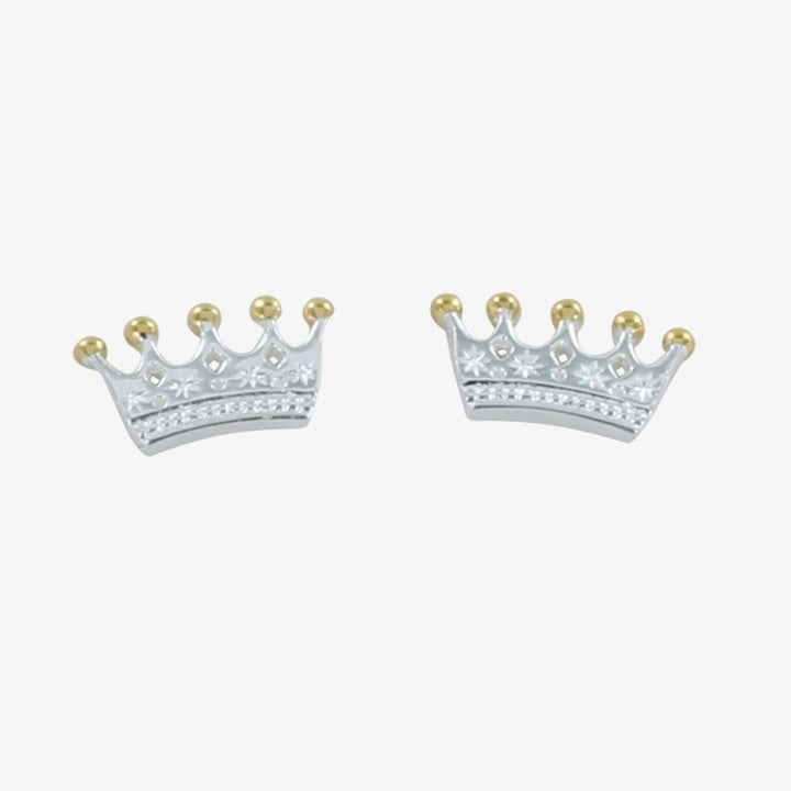Crown Stud Earrings - Silver
