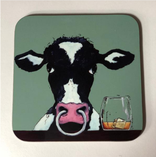 Humorous Cow Coaster