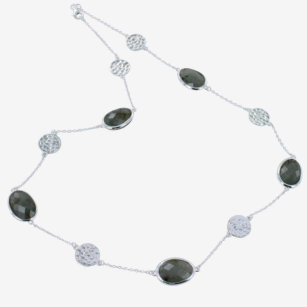 Candy Five Stone Sterling Silver Necklace - Larboradite