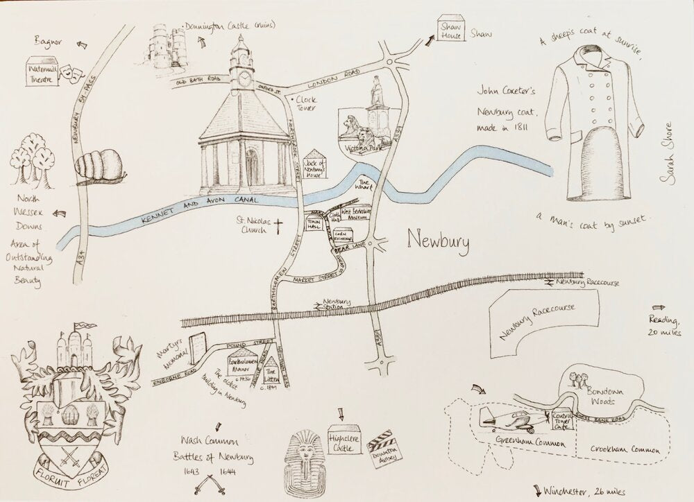 Newbury Landmarks Postcard