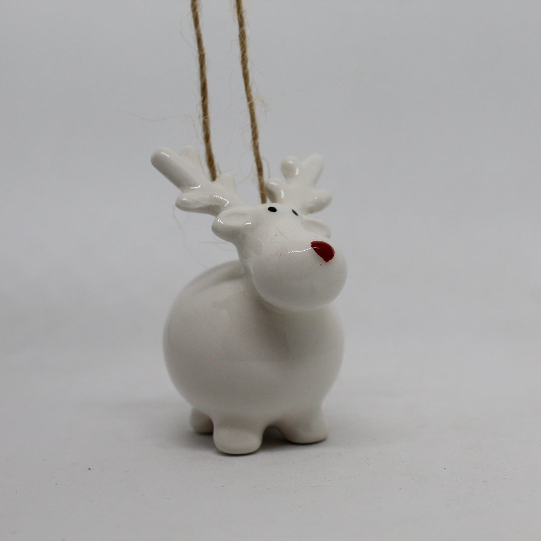 Round Reindeer Christmas Tree Decoration