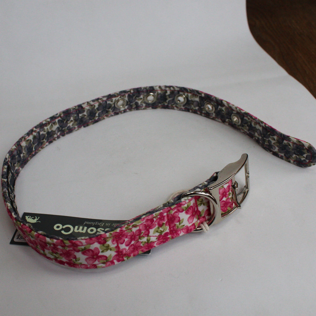 Rosey Floral Fabric Dog Collar