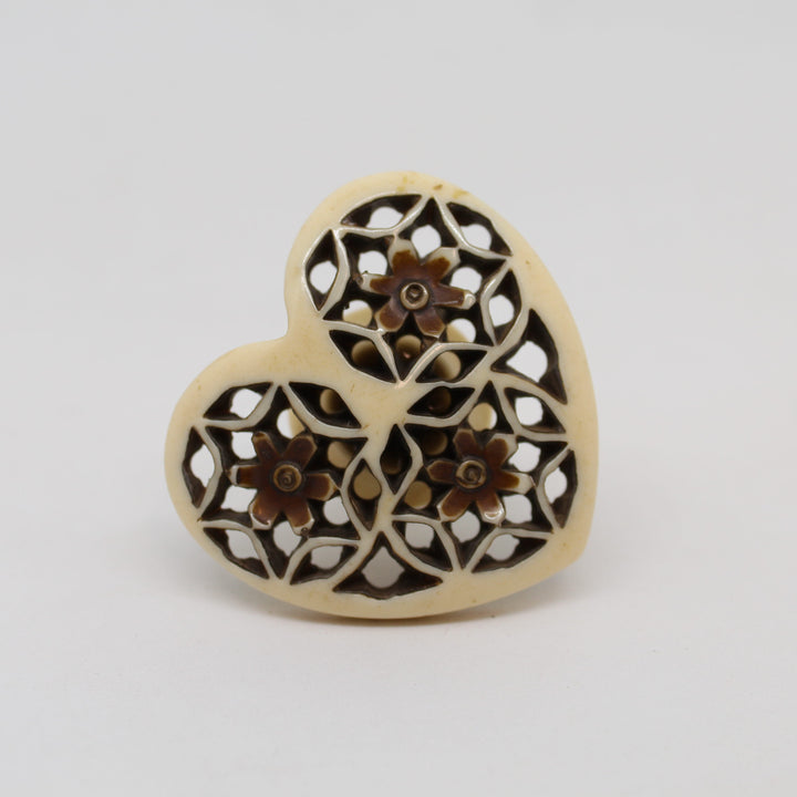 French Ivory Heart Drawer Pull