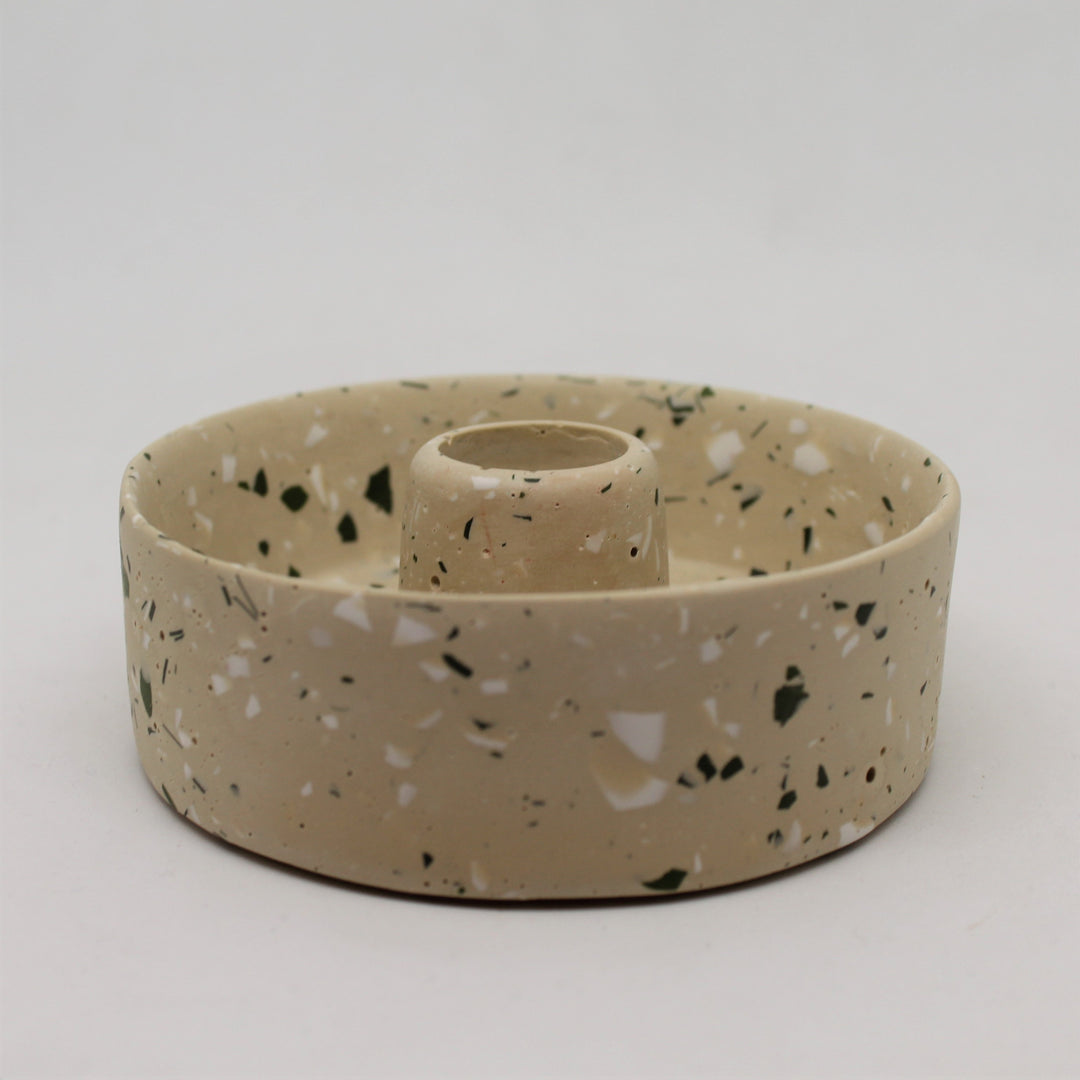 Putty Terrazzo Basin Candle Holder