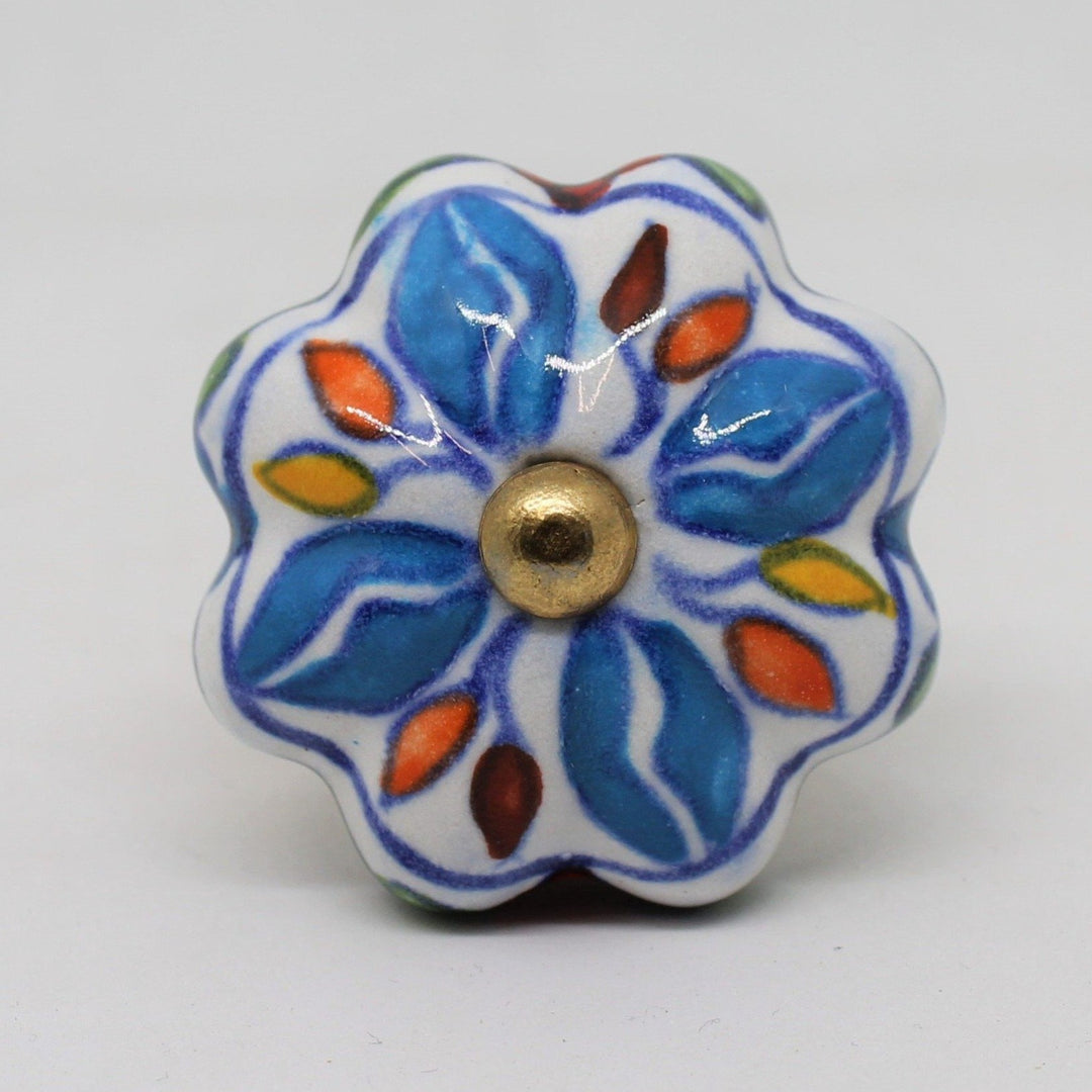 Blue and White Multi Pattern Knob