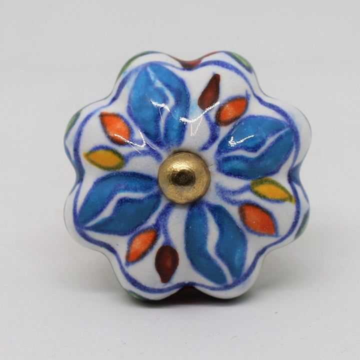 Blue and White Multi Pattern Knob