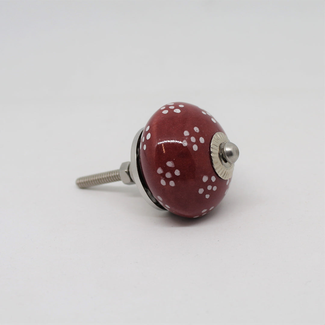 Burgundy Posy Knob