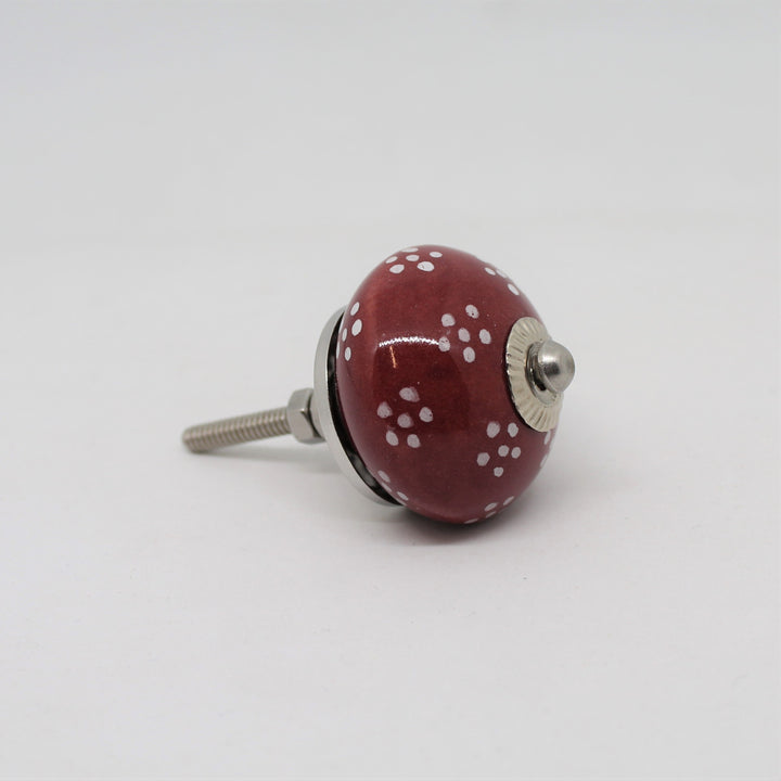 Burgundy Posy Knob