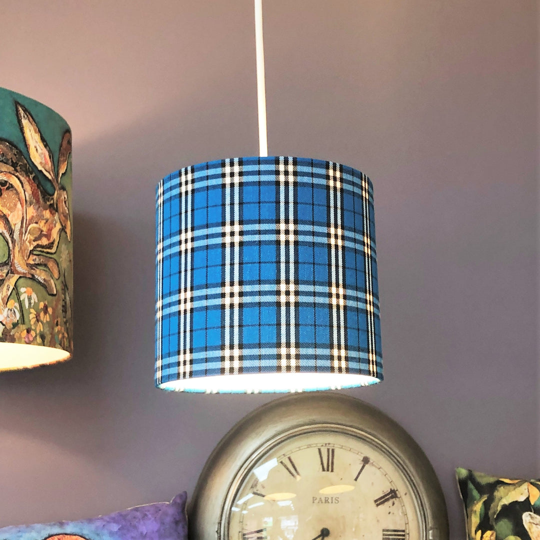 Blue Check Pendant Fitting
